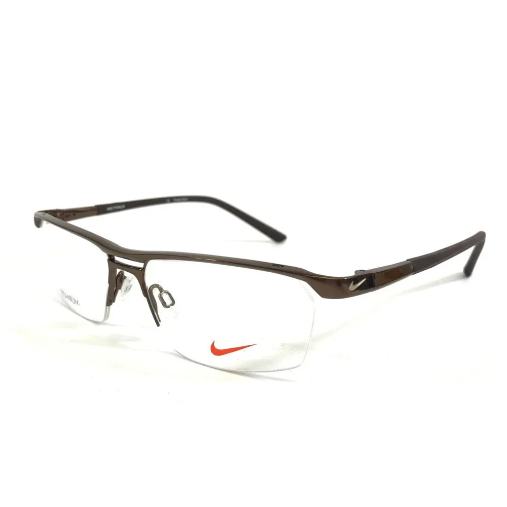 Nike Eyeglasses Frames 6044/1 205 Dark Cinder Rectangle Titanium 53-15-140